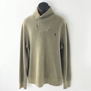 Polo Ralph Lauren Mens Sweatshirt Shawl Collar Long Sleeves Green Pullover Sz XL